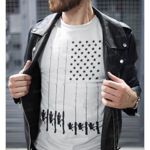 American flag fishing shirt